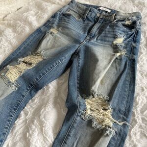 Willow + Root Distressed Blue Jeans for Women